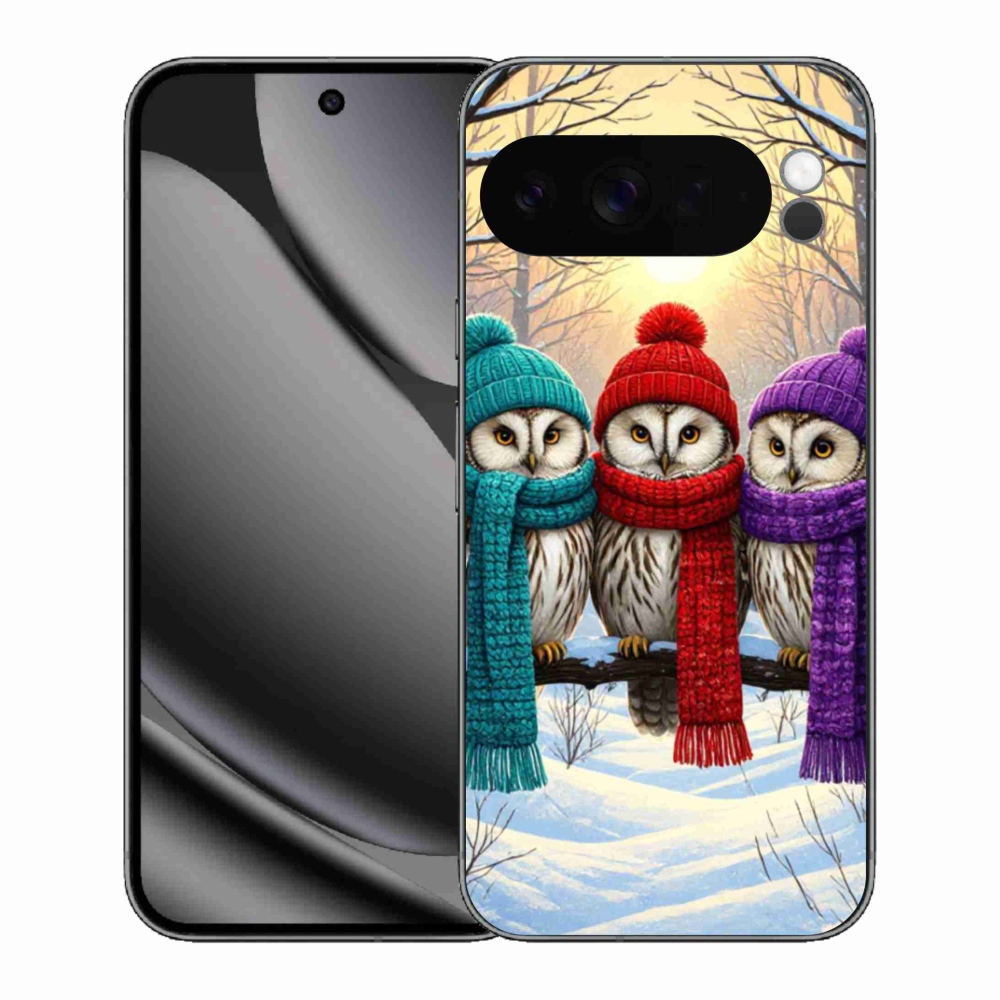 Zselés borítás mmCase a Google Pixel 10 Pro XL-hez - bagoly barátok