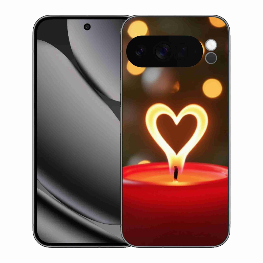 Zselés borítás mmCase a Google Pixel 10 Pro XL-hez - láng szíve