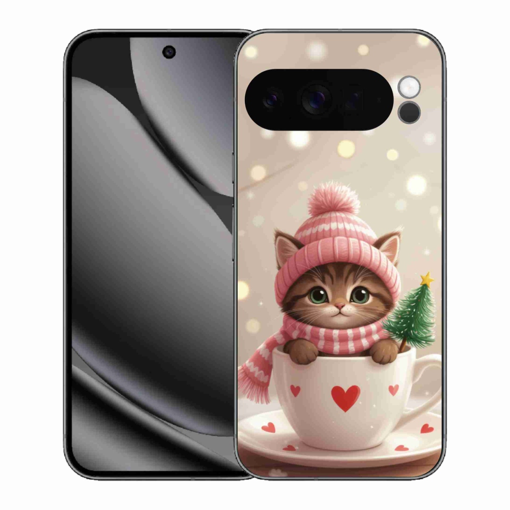 mmCase gél tok a Google Pixel 10 Pro XL-hez – karácsonyi cica csészében