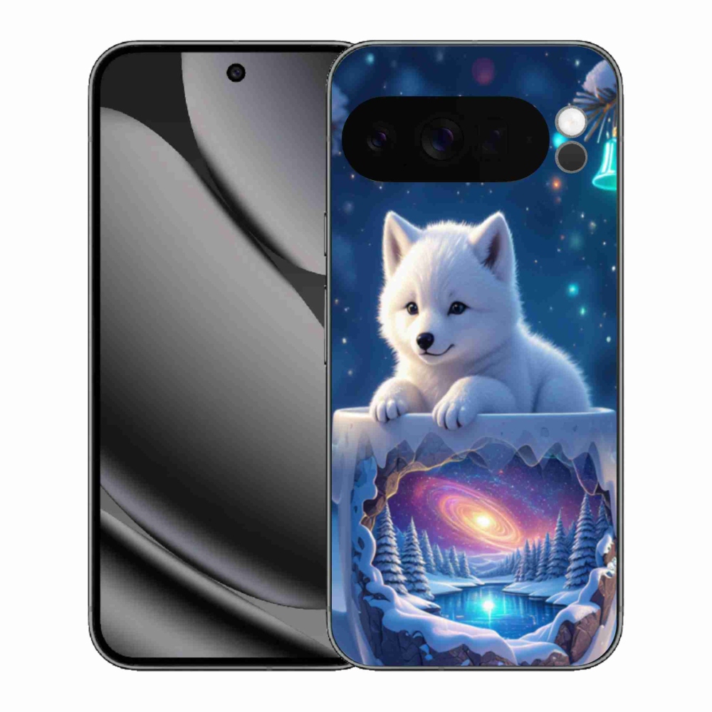 Gél borítás mmCase a Google Pixel 10 Pro XL-hez - Karácsonyi kölyökkutyakölyök