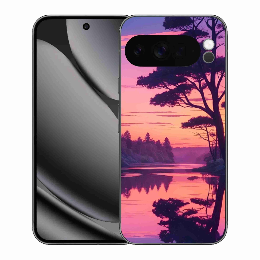 Zselés borítás mmCase a Google Pixel 10 Pro XL számára - naplemente a tó felett