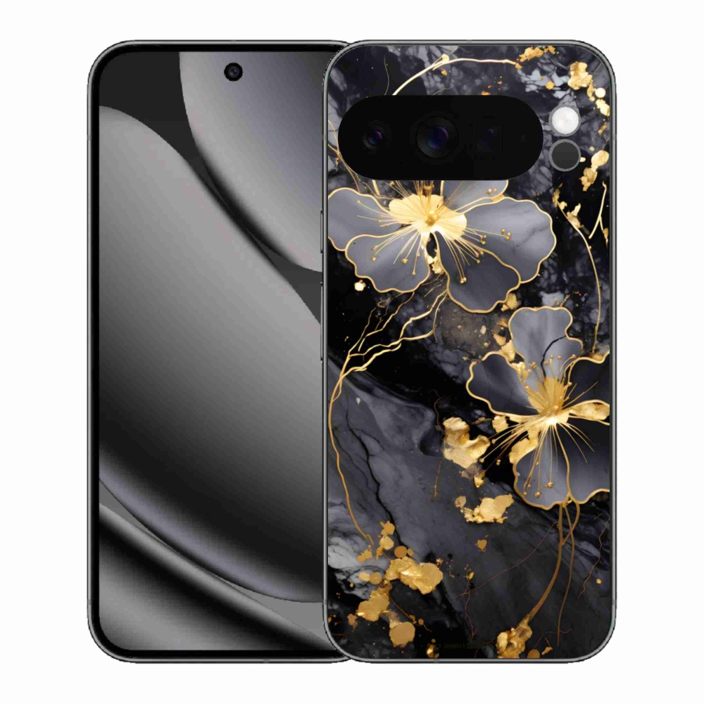 Zselés borítás mmCase a Google Pixel 10 Pro XL-hez - arany virágok