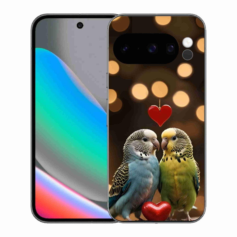 mmCase gél tok a Google Pixel 10 Pro-hoz – szerelmes papagájok
