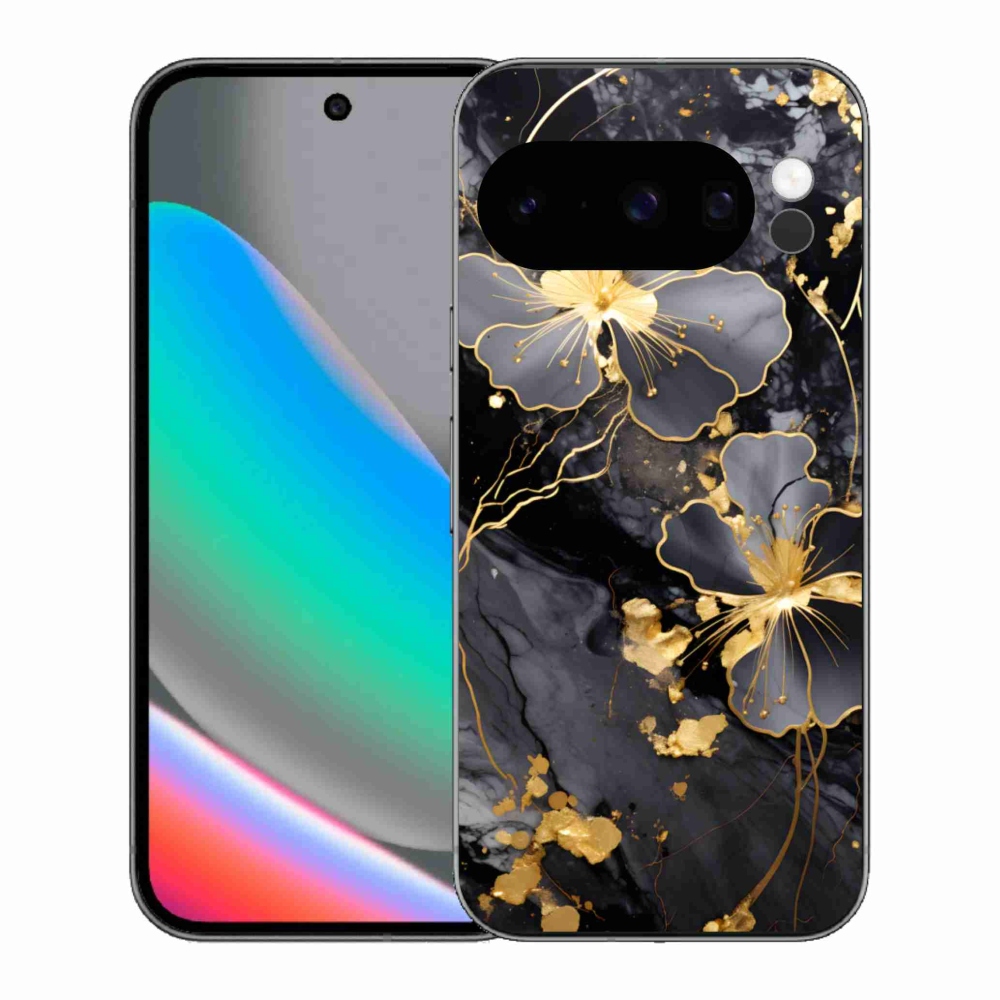 Zselés borítás mmCase a Google Pixel 10 Pro számára - arany virágok