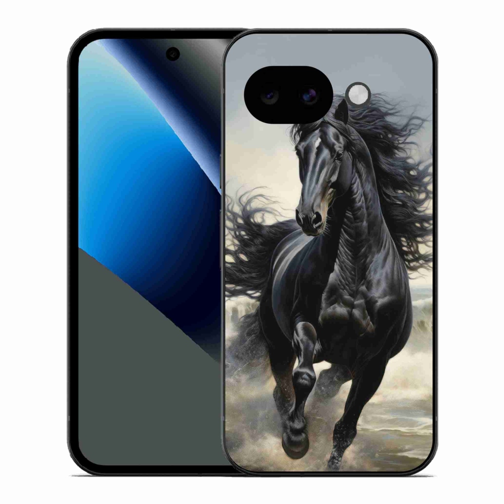 Gél borítás mmCase a Google Pixel 10a - futó fekete lóhoz