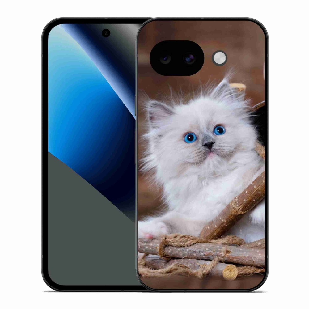 Gél védőhuzat mmCase a Google Pixel 10a készülékhez - fehér cica