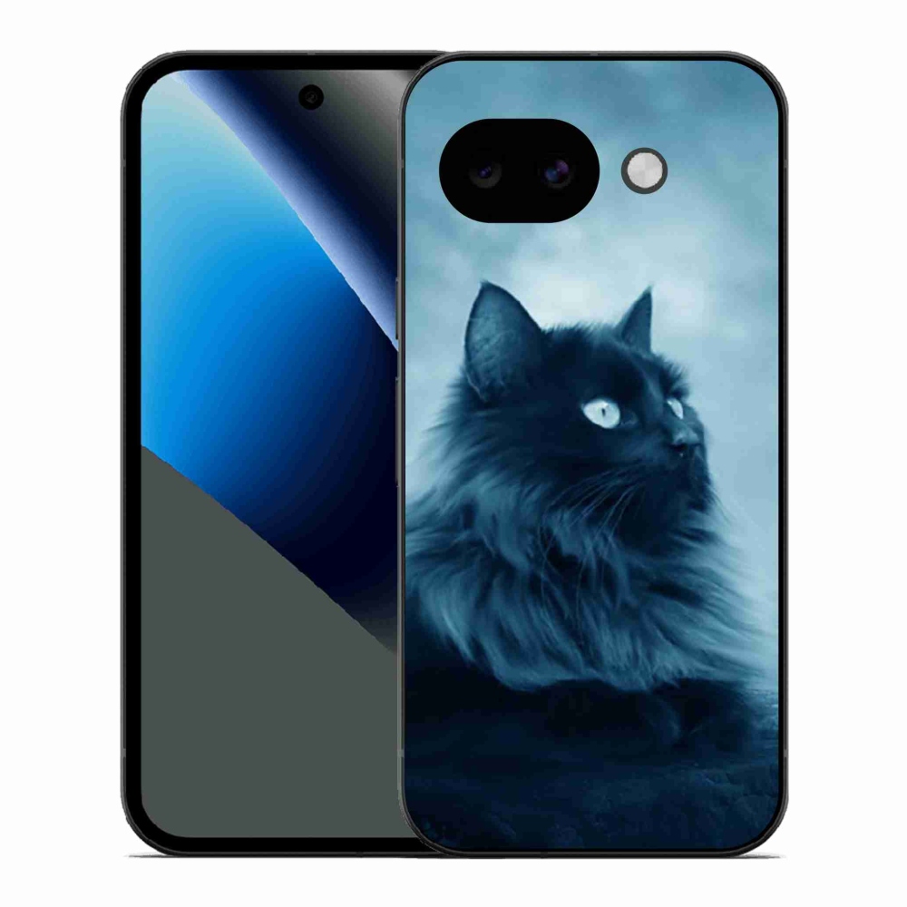 Zselés borítás mmCase a Google Pixel 10a készülékhez - fekete cat 1