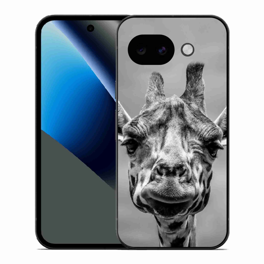 Zselés borítás mmCase a Google Pixel 10a készülékhez - fekete-fehér zsiráf