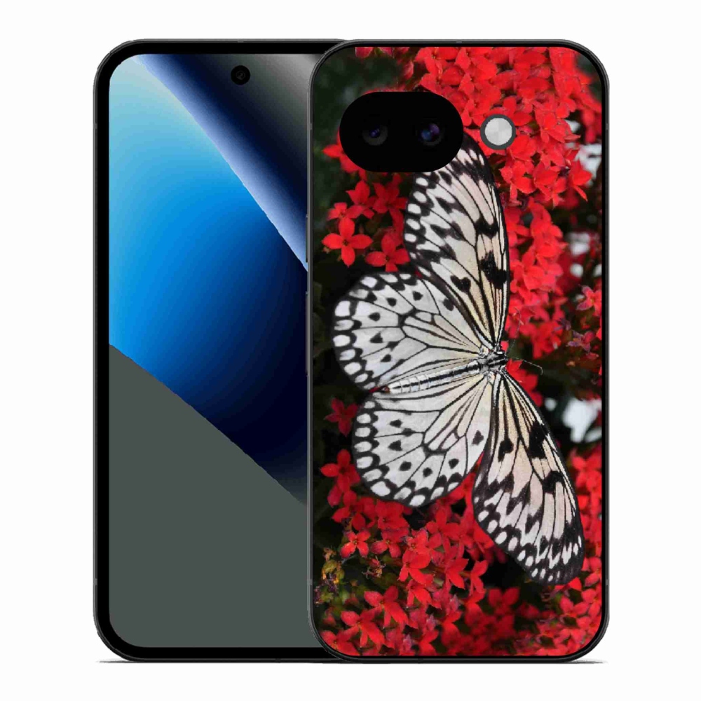 Zselés borítás mmCase a Google Pixel 10a számára - fekete-fehér pillangó 1