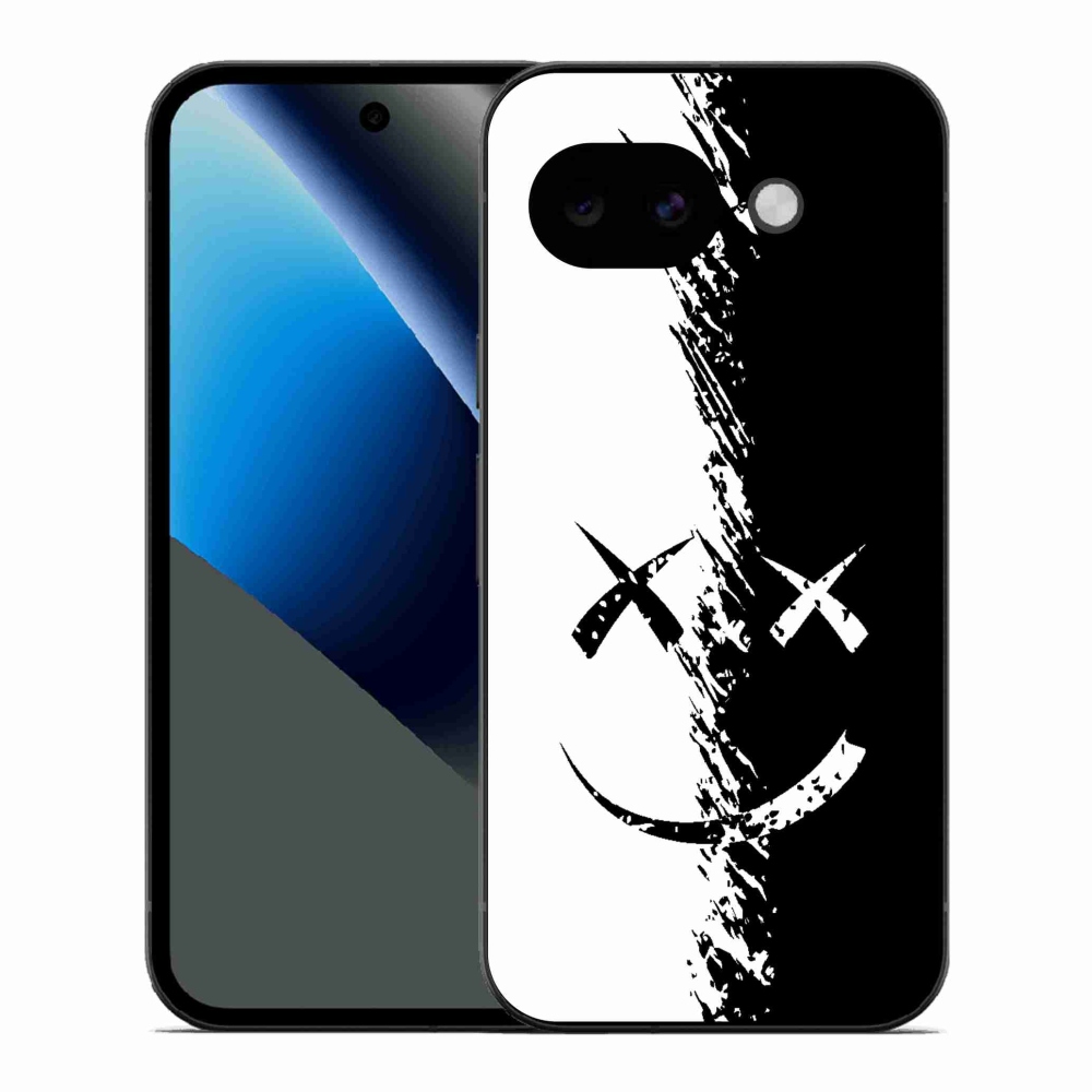 Zselés borítás mmCase a Google Pixel 10a készülékhez - fekete-fehér mosolygó
