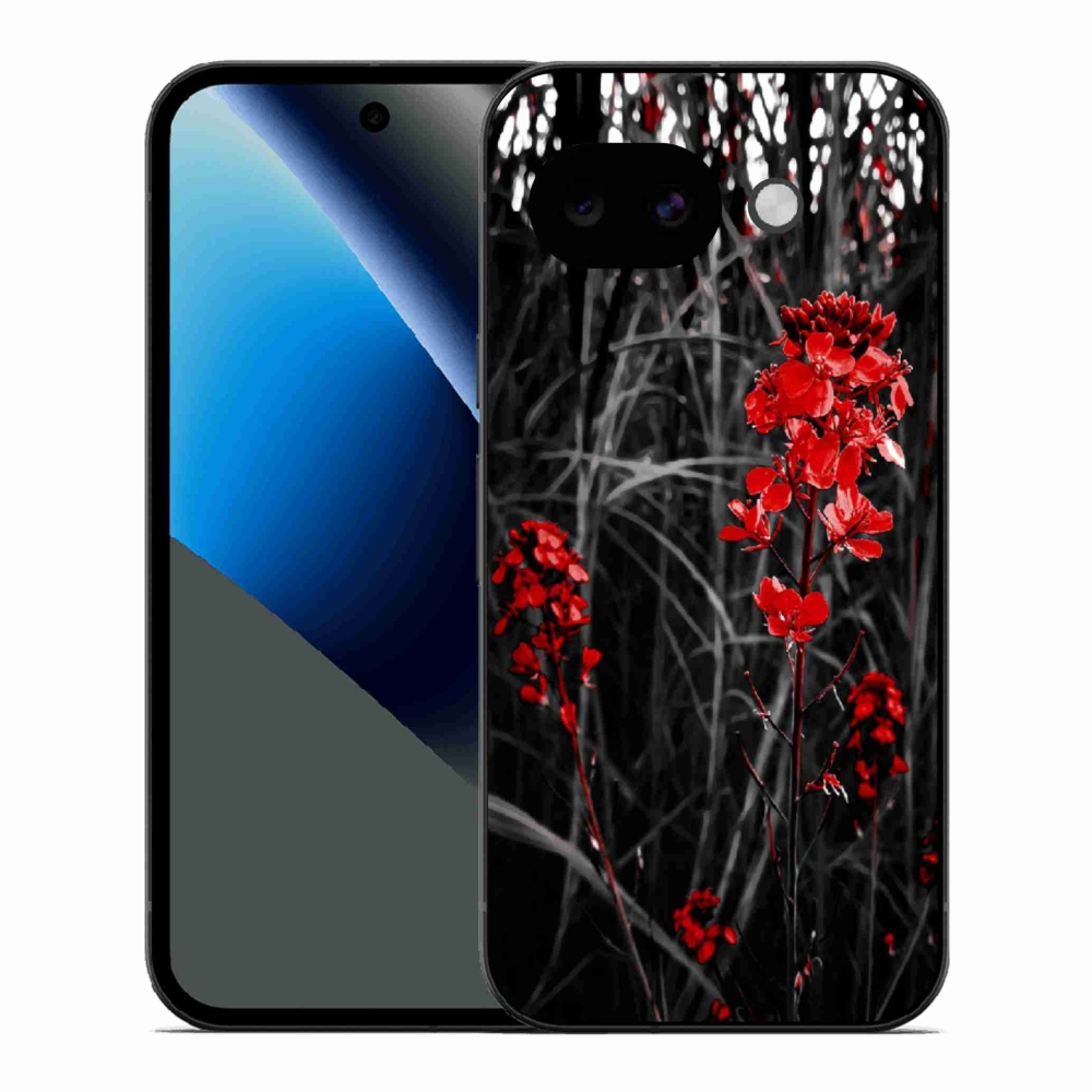 Zselés borítás mmCase a Google Pixel 10a számára - piros növény