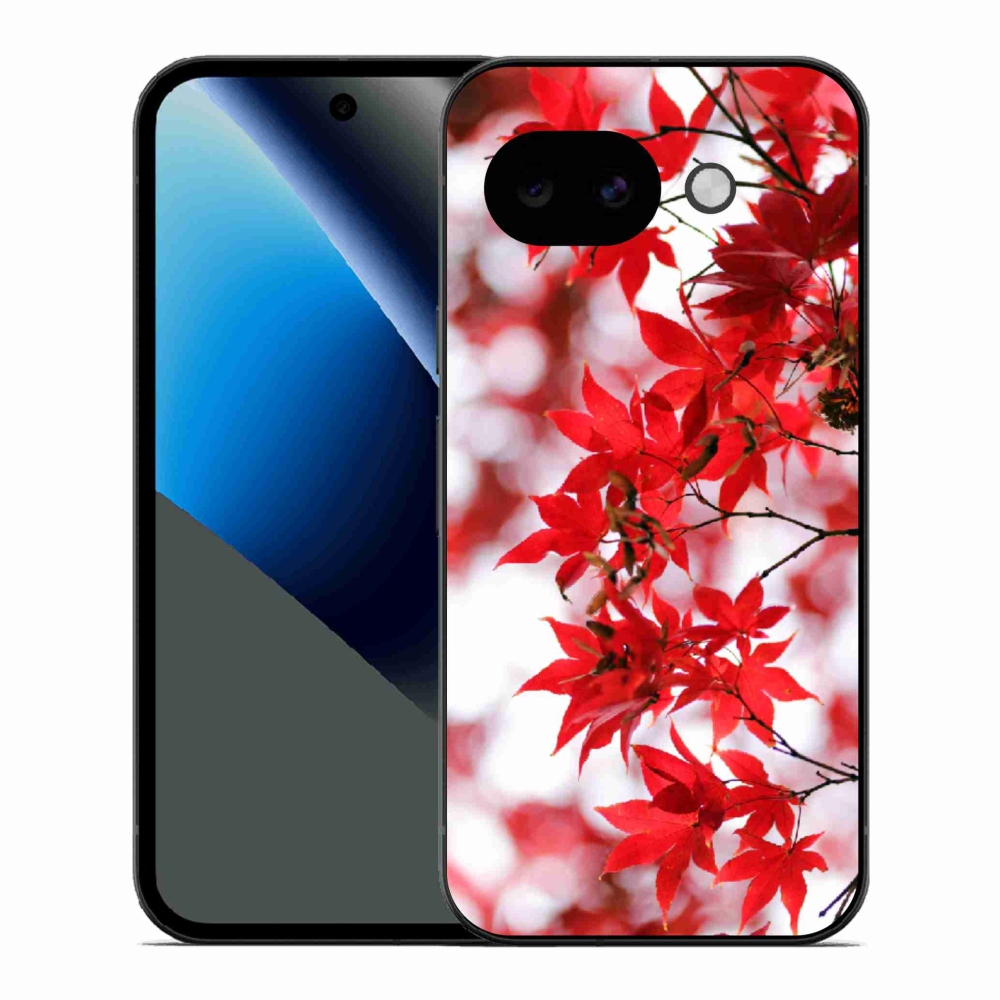 Zselés borítás mmCase a Google Pixel 10a készülékhez - piros levelek