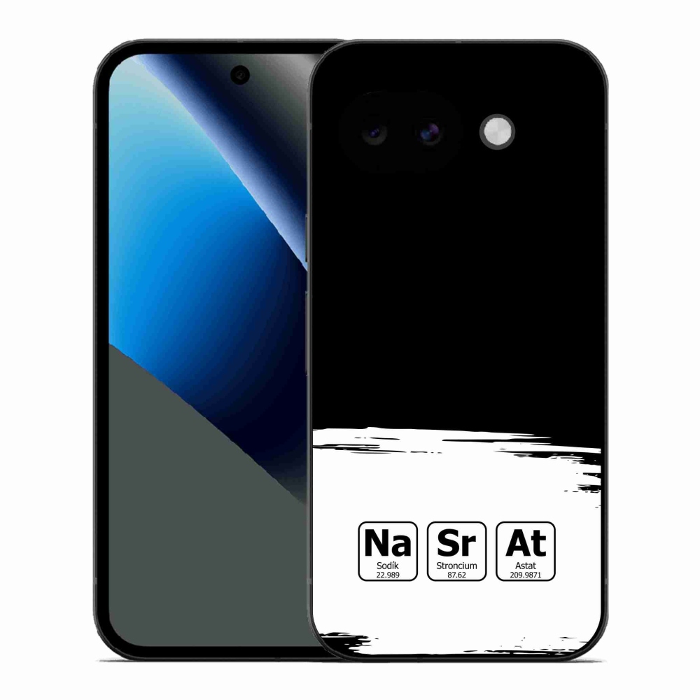 Gél borítás mmCase a Google Pixel 10a számára - kémiai elemek fehér és fekete háttérrel