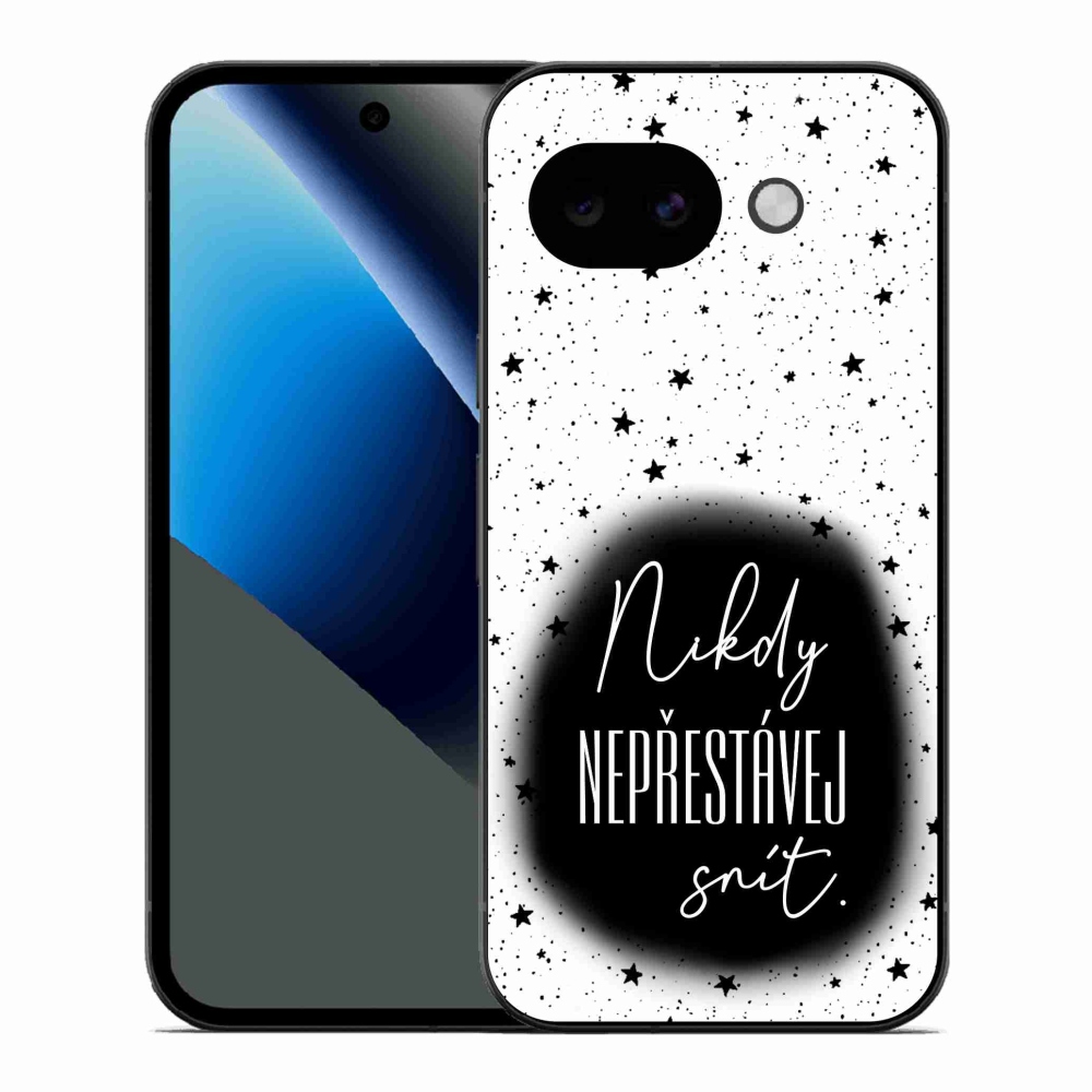 Gél borítás mmCase a Google Pixel 10a készülékhez - Idézet 1 fekete-fehér háttérrel