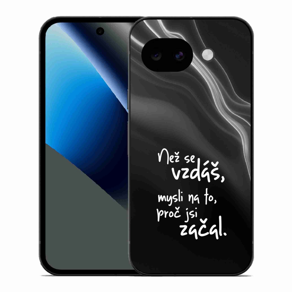 Gél borítás mmCase a Google Pixel 10a - Idézet 2 fekete háttérrel