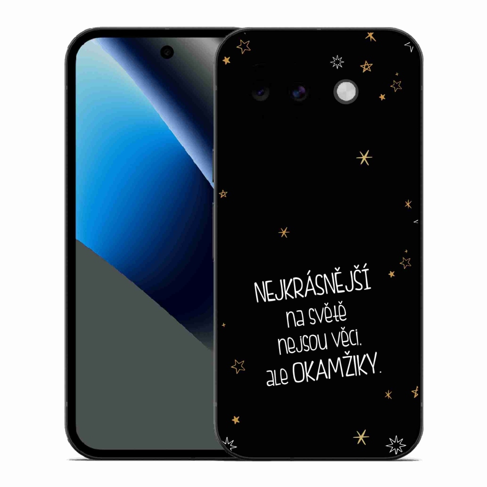 Gél borítás mmCase a Google Pixel 10a - Idézet 4 fekete háttérrel