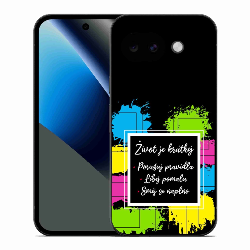 Gél borítás mmCase a Google Pixel 10a - Idézet 5 fekete háttérrel