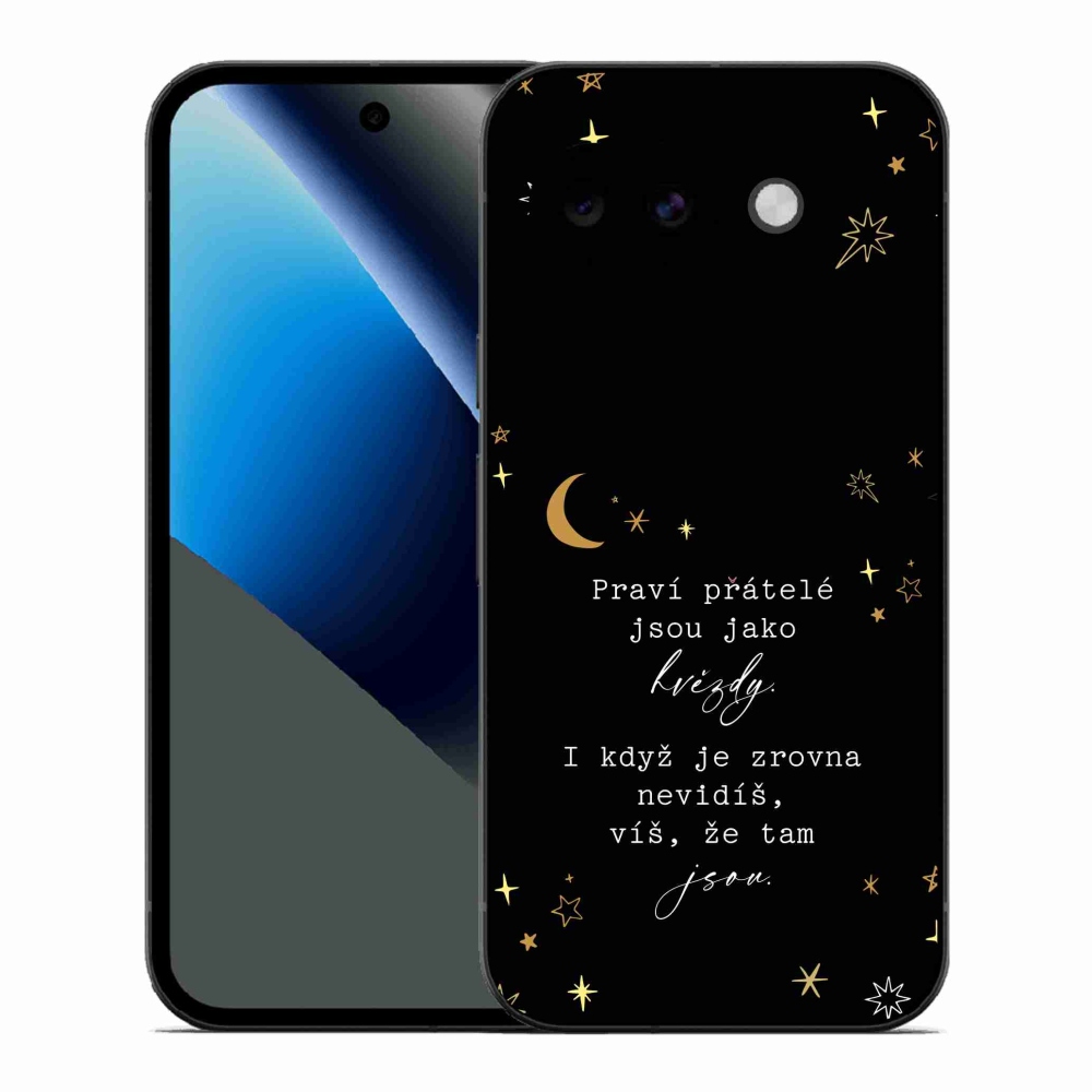 Gél borító mmCase a Google Pixel 10a - Idézet 6 fekete háttérrel