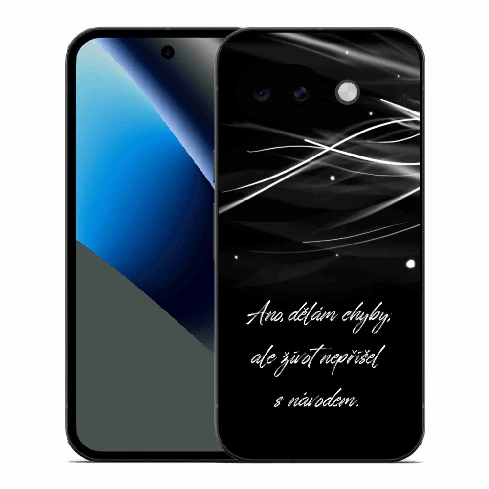 Gél borítás mmCase a Google Pixel 10a készülékhez - idézem fekete háttér