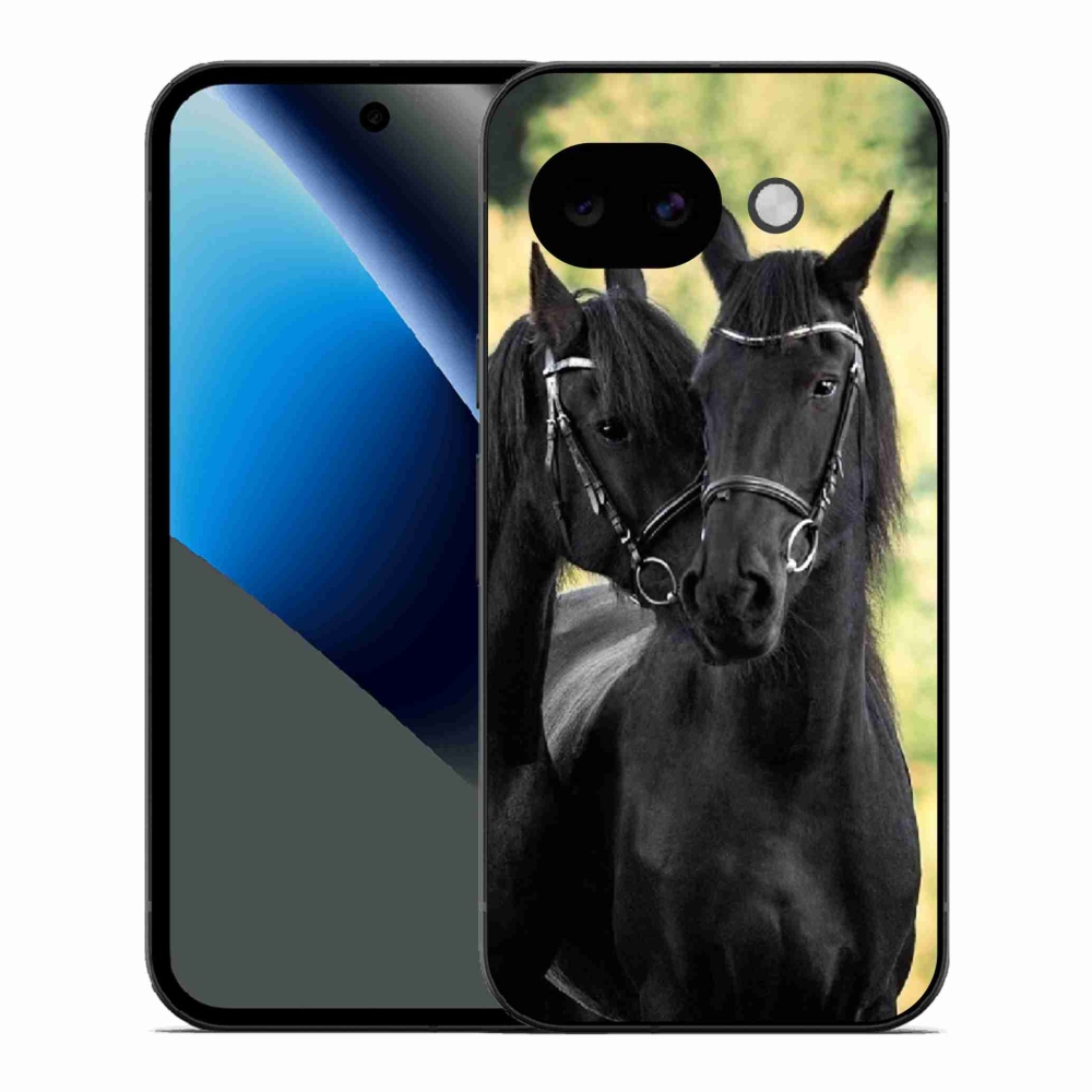 Zselés borítás mmCase a Google Pixel 10a számára - két fekete ló