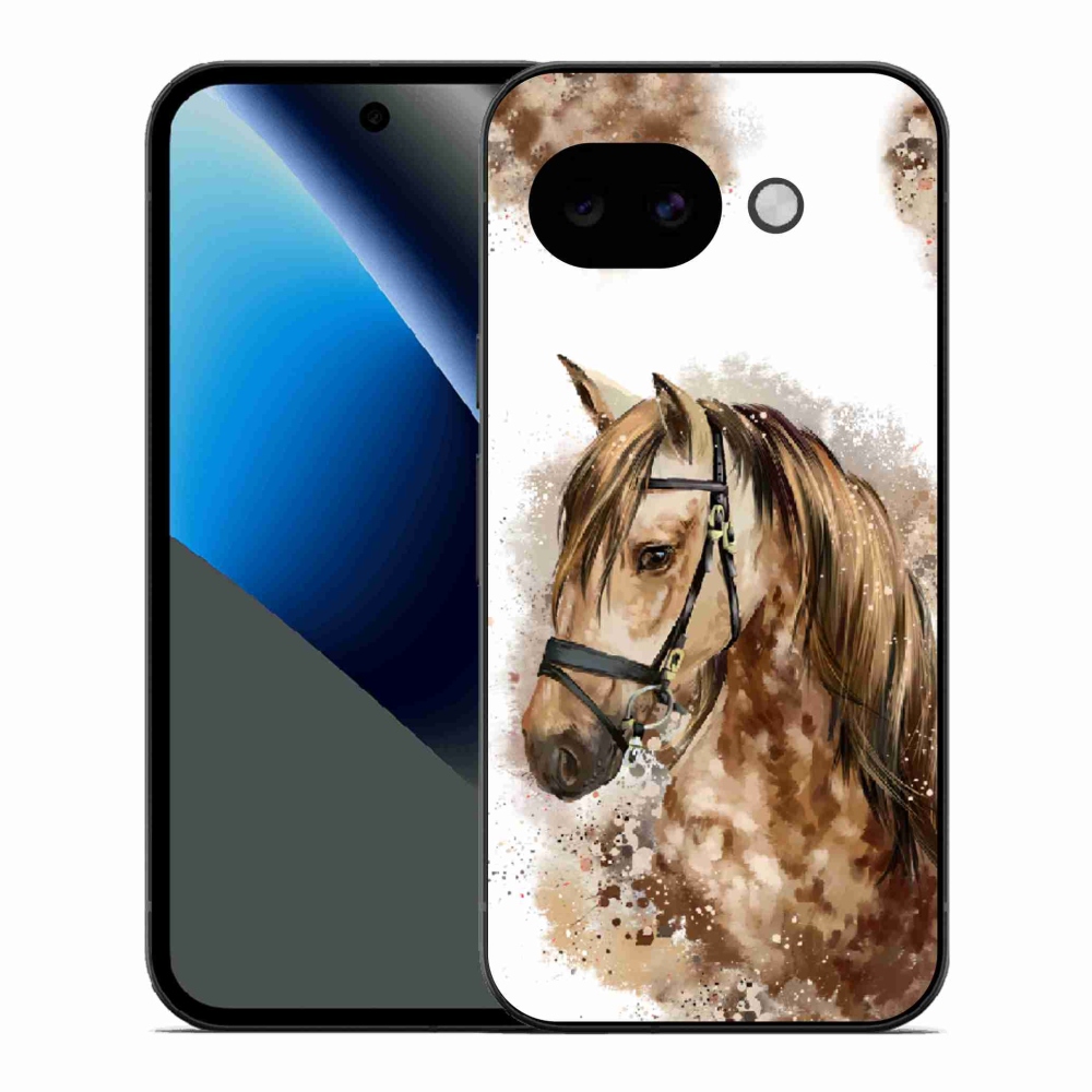 Gél borítás mmCase a Google Pixel 10a számára - barna rajzfilm ló