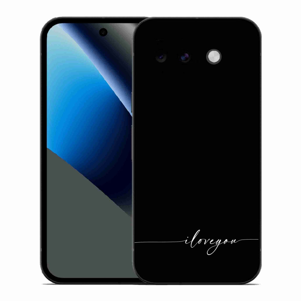 Gél borítás mmCase a Google Pixel 10a számára - Szeretlek fekete háttérrel
