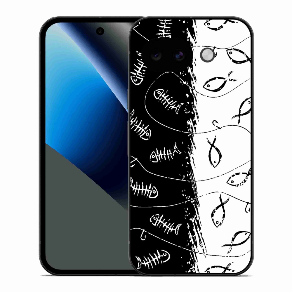 Gél borítás mmCase a Google Pixel 10a számára - csontvázak és halak