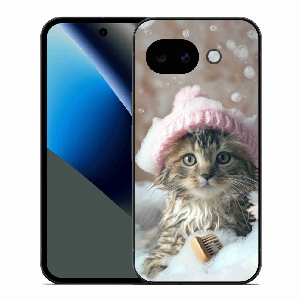 Gél borítás mmCase a Google Pixel 10a számára - cica és fürdő