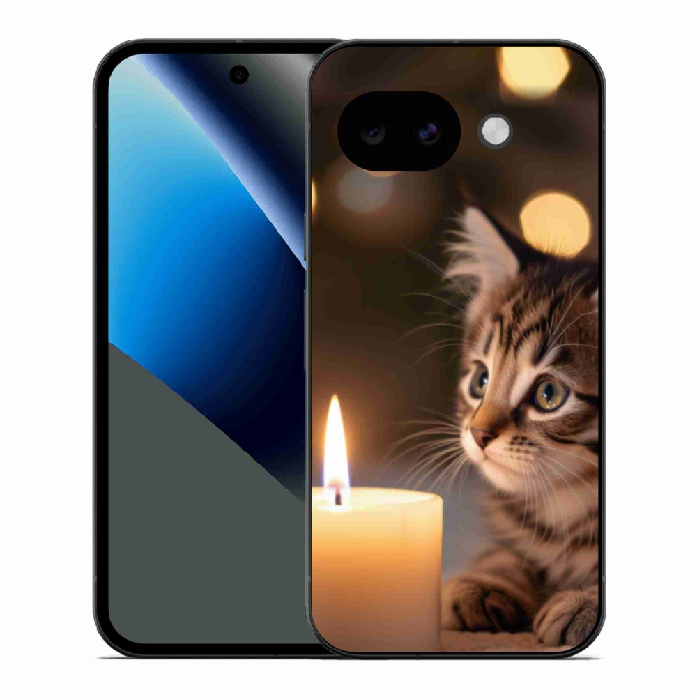 Gél borítás mmCase a Google Pixel 10a számára - cica és gyertya