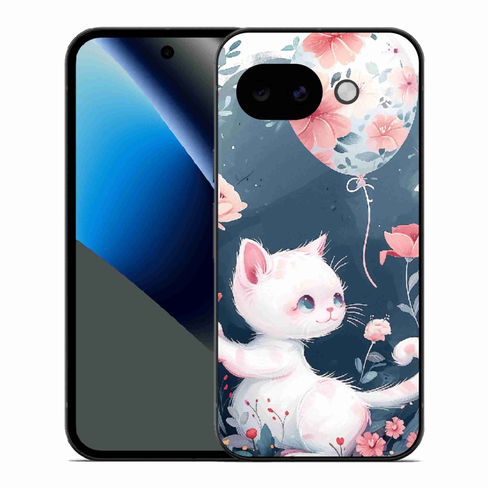 Gél borítás mmCase a Google Pixel 10a számára - cica lufival