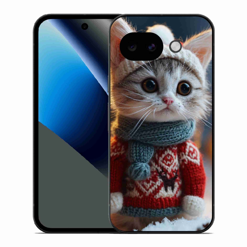 Gél borítás mmCase a Google Pixel 10a számára - cica pulóverben