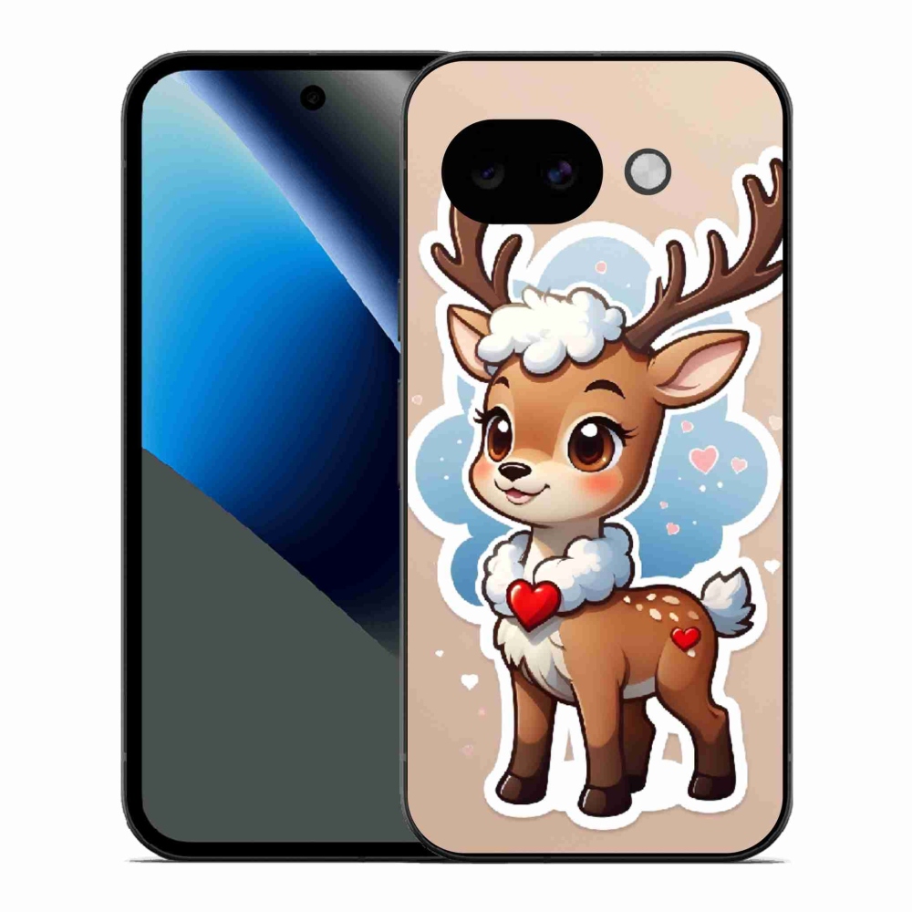 Zselés borítás mmCase a Google Pixel 10a készülékhez - rajzfilm rénszarvas