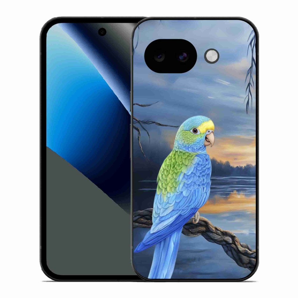 Zselés borítás mmCase a Google Pixel 10a készülékhez - kék papagáj