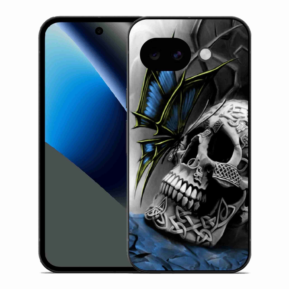 Gél borítás mmCase a Google Pixel 10a számára - pillangó és koponya