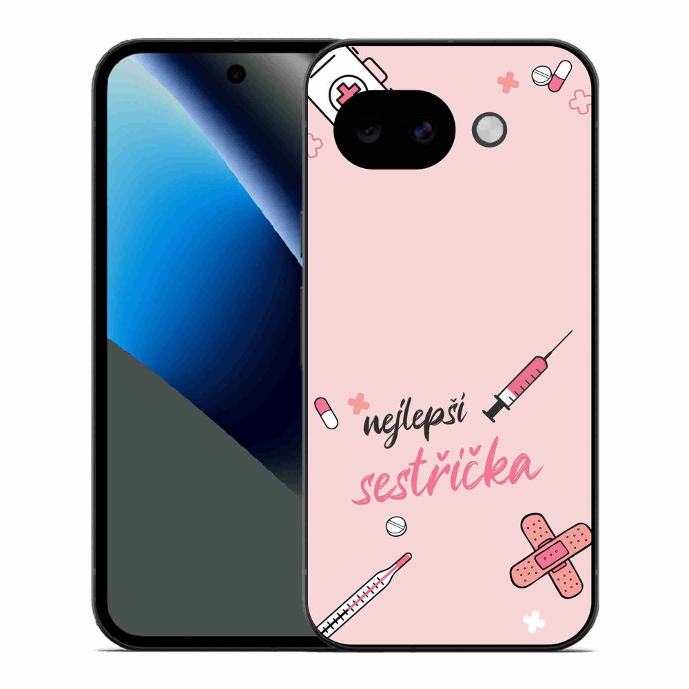 Gél borító mmCase a Google Pixel 10a - legjobb kishúg rózsaszín háttérrel