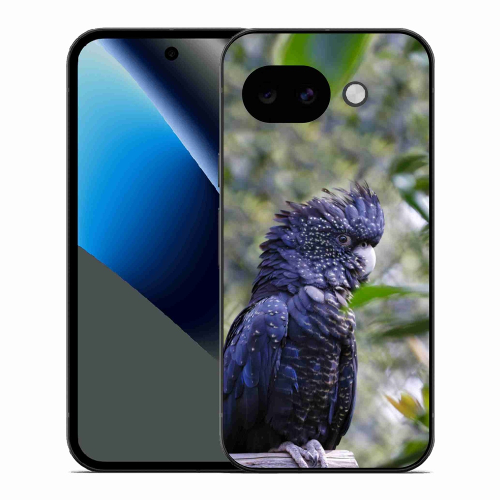 Zselés borítás mmCase a Google Pixel 10a készülékhez - papagáj kakadu fekete