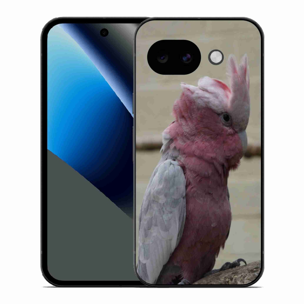 Zselés borítás mmCase a Google Pixel 10a számára - papagáj kakadu rózsaszínű