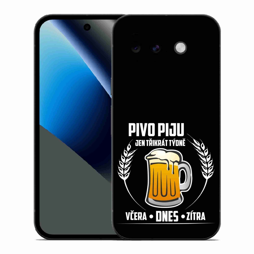 Gél borítás mmCase a Google Pixel 10a készülékhez - sör motívum fekete háttérrel
