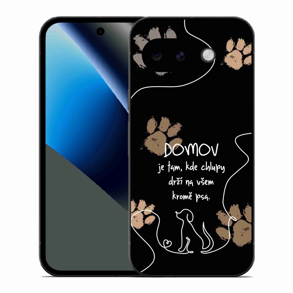 Gél borítás mmCase a Google Pixel 10a készülékhez - kutya motívum fekete háttérrel