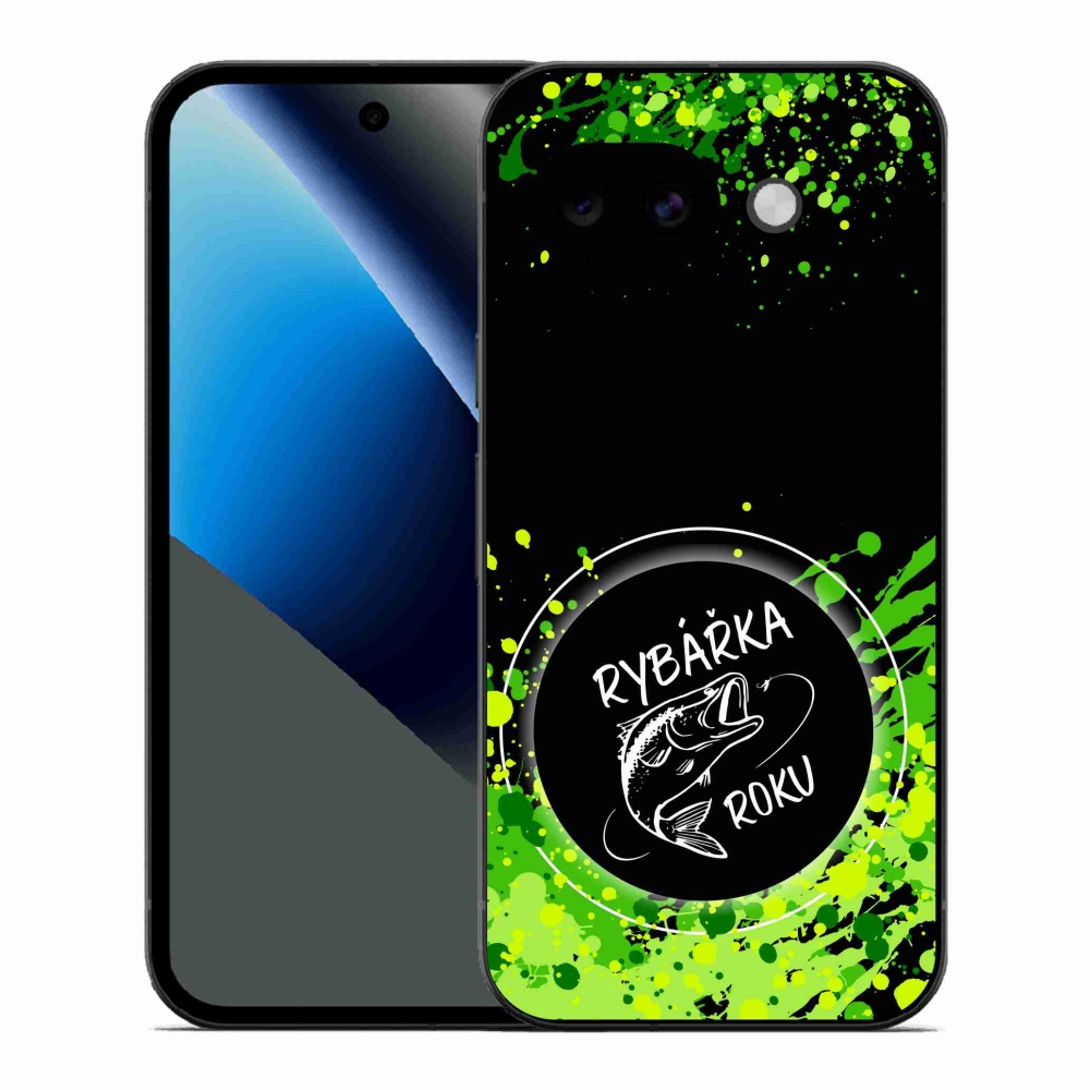 Gél borítás mmCase a Google Pixel 10a számára - Az év halászának fekete háttere