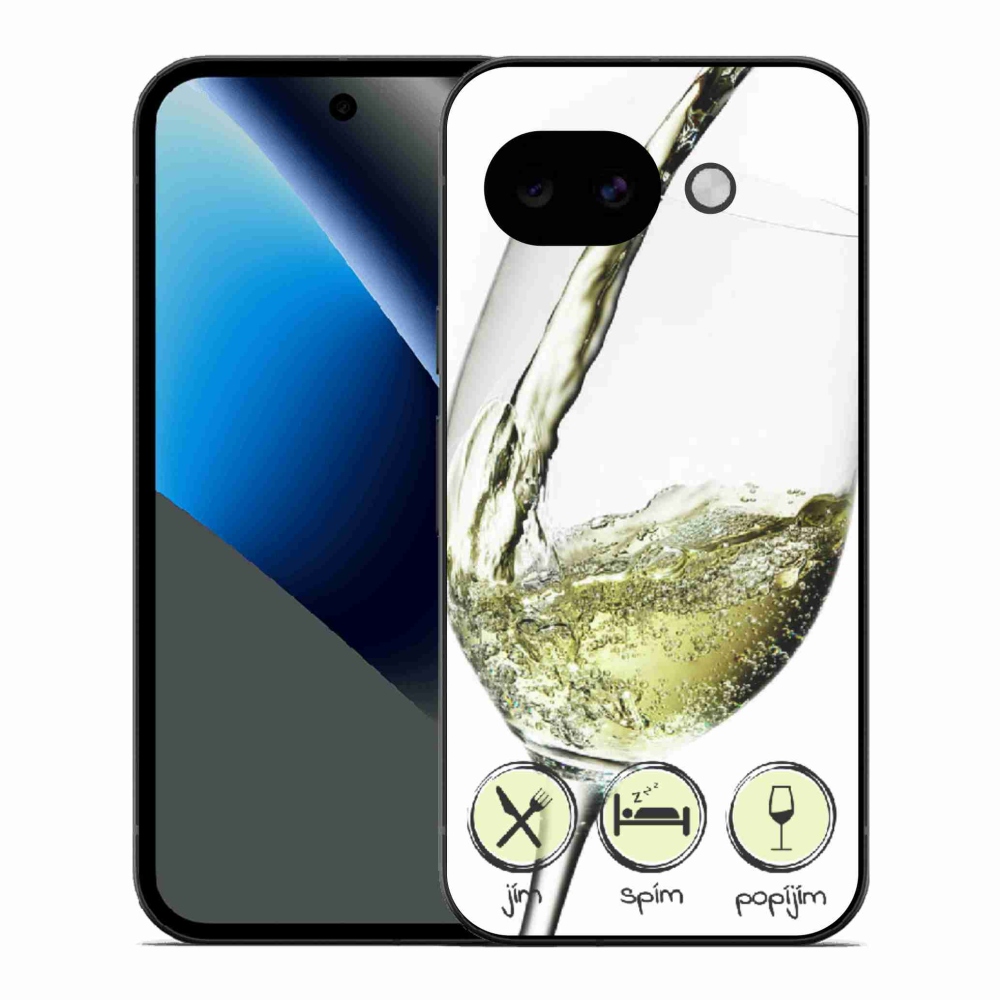 Zselés borítás mmCase a Google Pixel 10a készülékhez - borospohár fehér