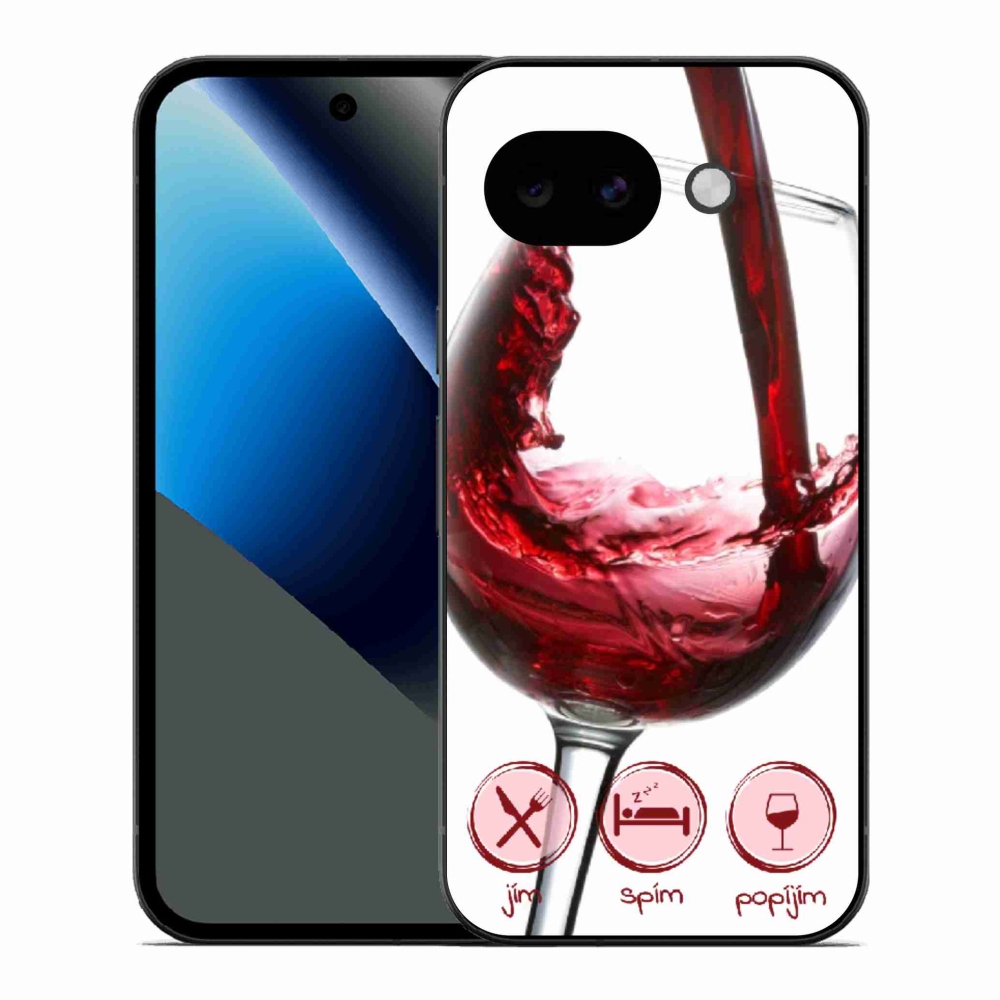 Gél borítás mmCase a Google Pixel 10a készülékhez - borospohár piros