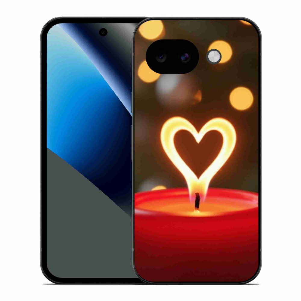 Zselés borítás mmCase a Google Pixel 10a számára - láng szíve