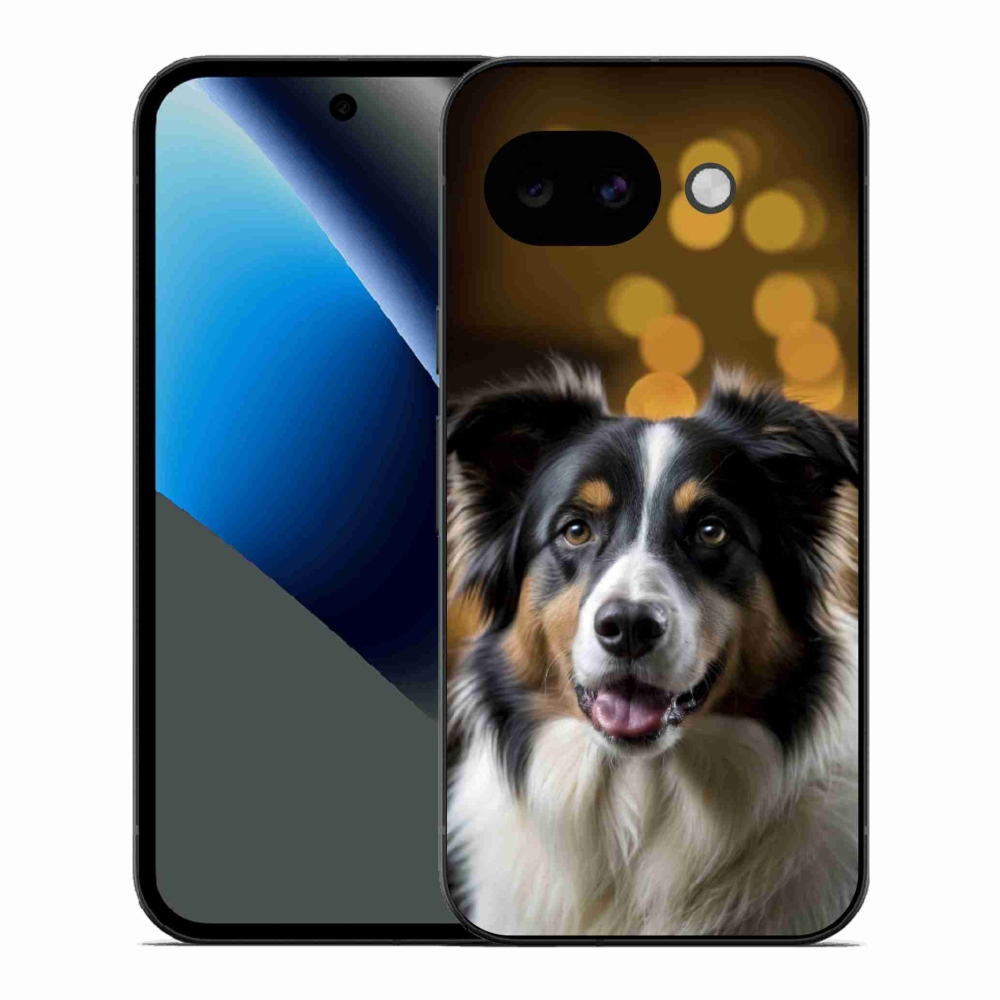 Gél borítás mmCase a Google Pixel 10a számára - mosolygó ausztrál juhászkutya