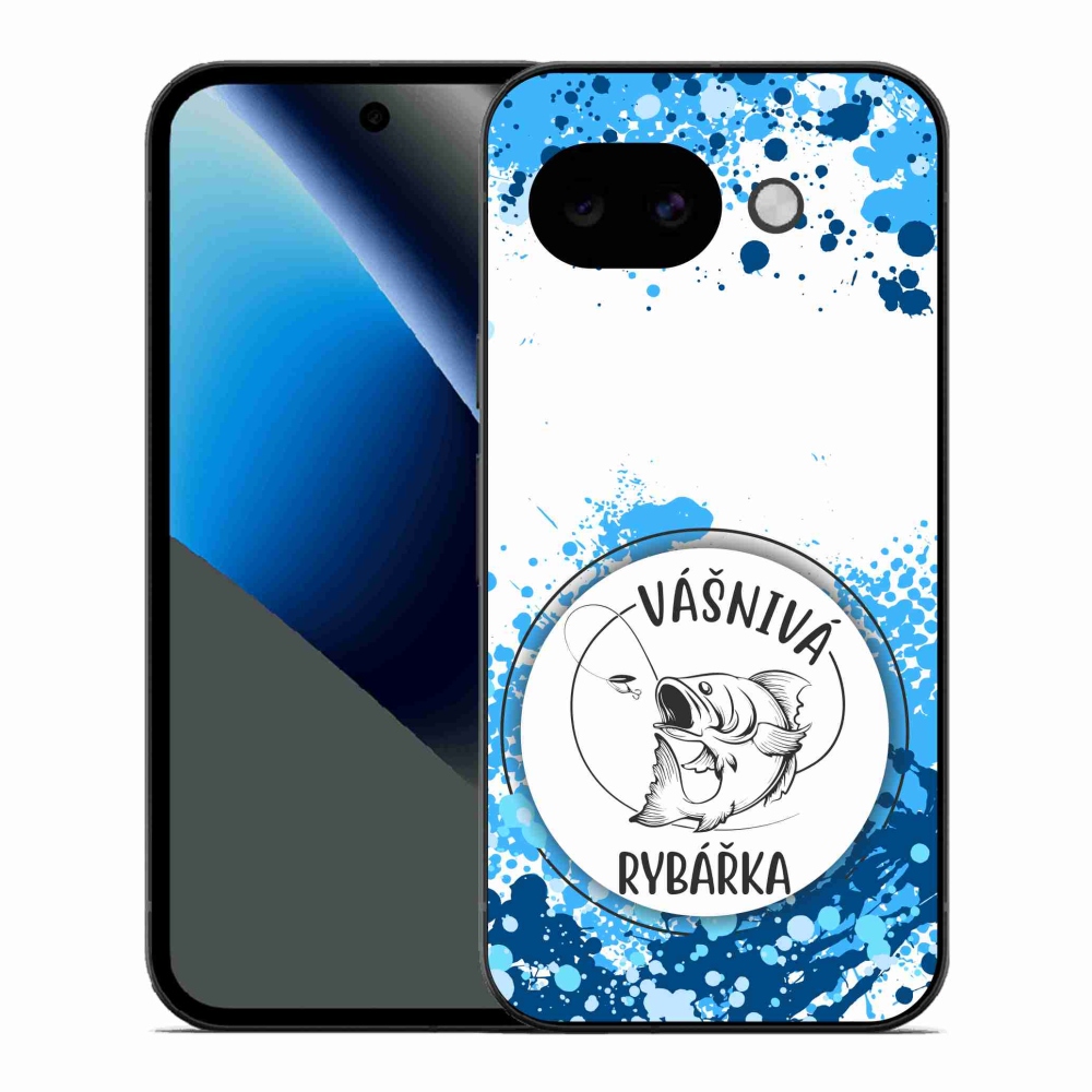 Gél borítás mmCase a Google Pixel 10a számára - szenvedélyes halász fehér háttérrel