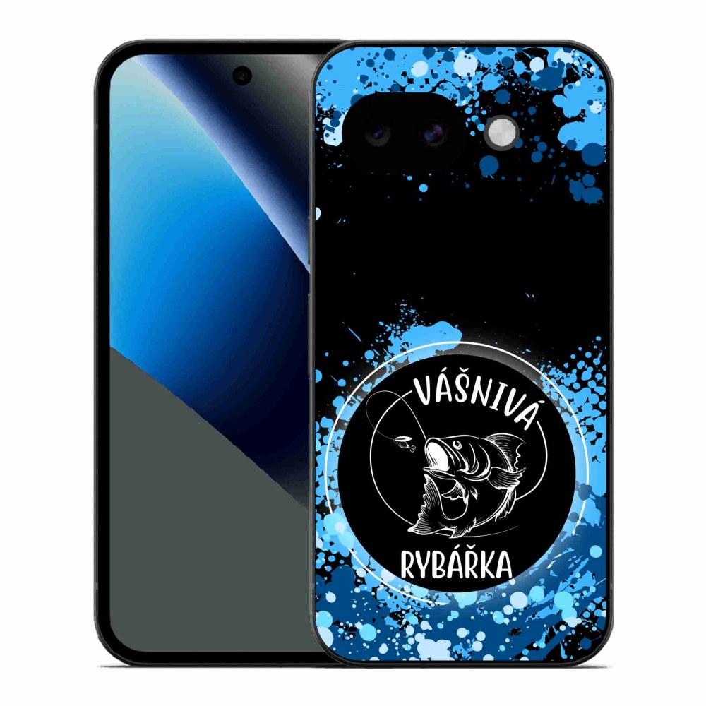 Gél borítás mmCase a Google Pixel 10a számára - szenvedélyes halász fekete háttérrel