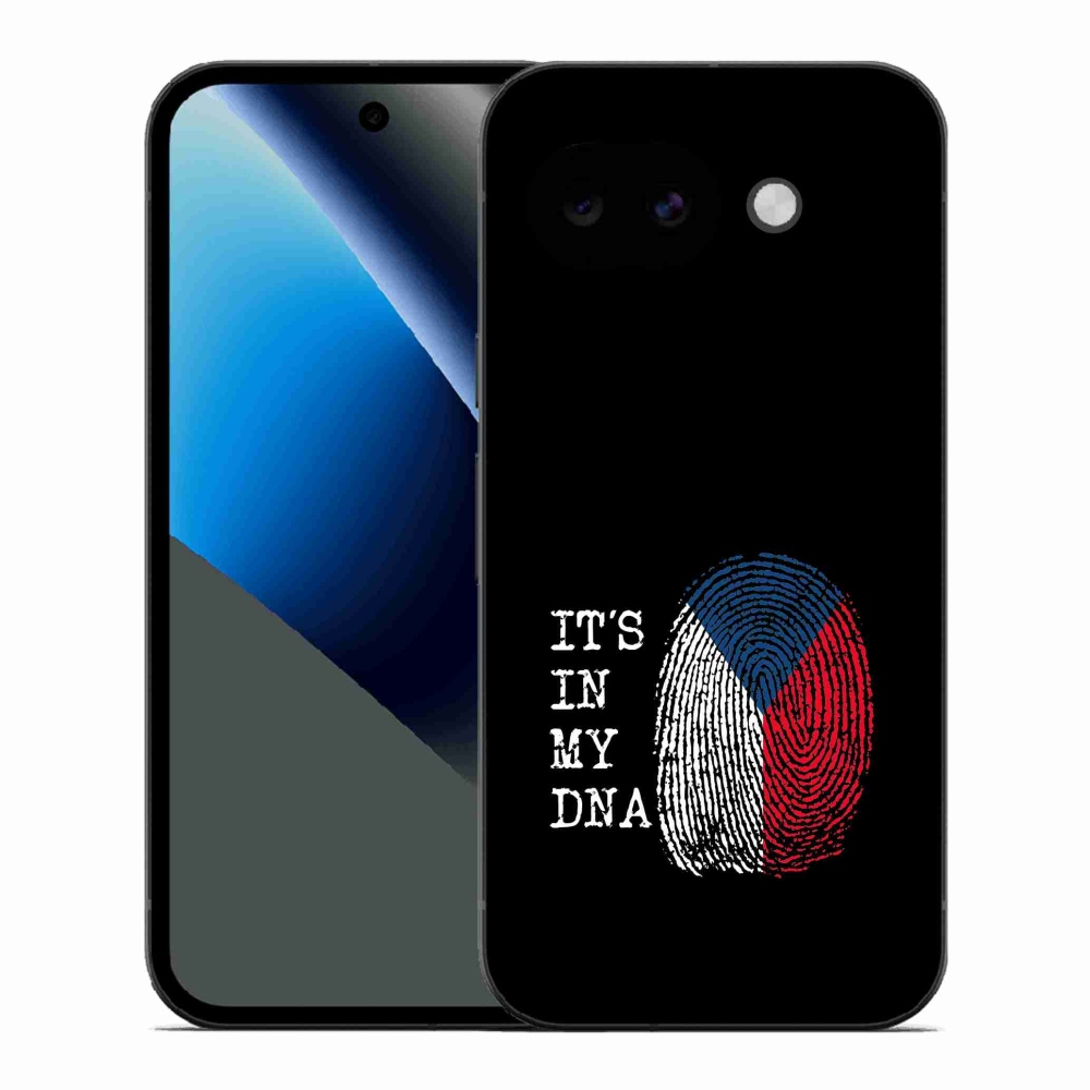 Zselés borítás mmCase a Google Pixel 10a számára - zászlós ujjlenyomat fekete háttérrel