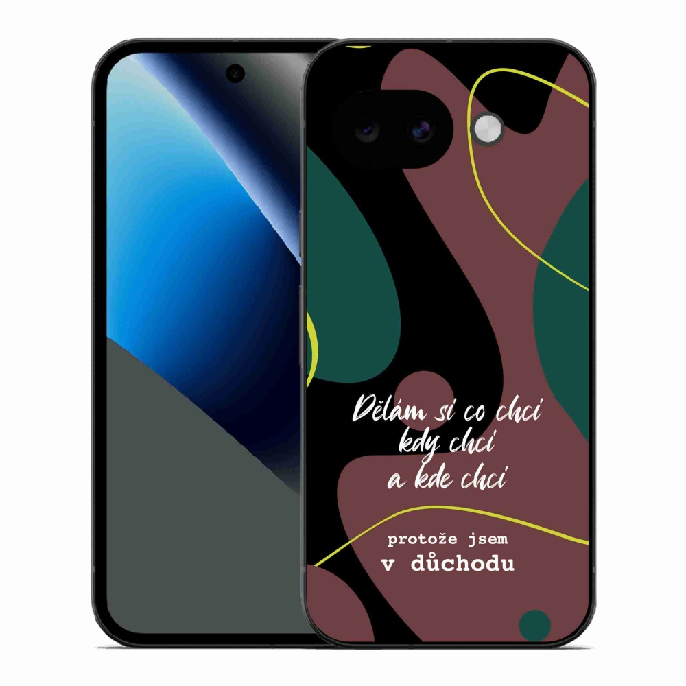 Gél borító mmCase a Google Pixel 10a számára - vicces szöveg 10 fekete háttér