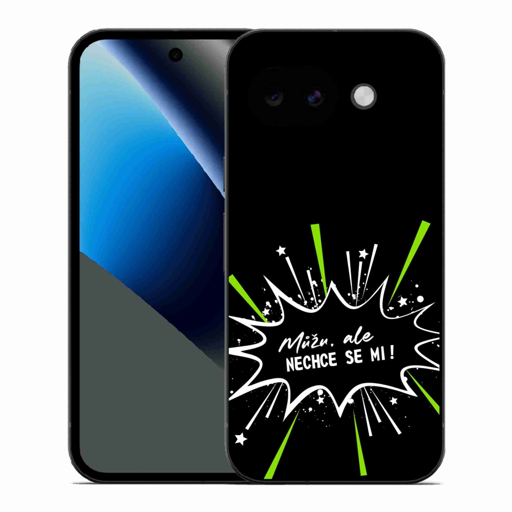 Gél borító mmCase a Google Pixel 10a számára - vicces szöveg 11 fekete háttér