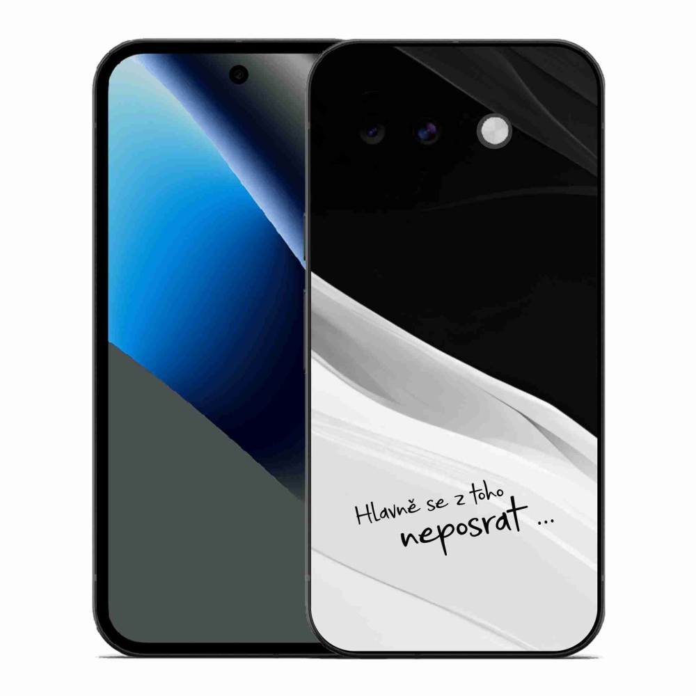 Gél borító mmCase a Google Pixel 10a számára - vicces szöveg 13 fehér és fekete háttérrel